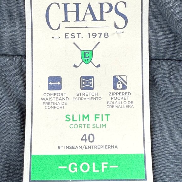 Chaps Golf Men's Slim Fit Gray Stretch Shorts Size 40 Comfort Waistband NWT - Picture 5 of 11